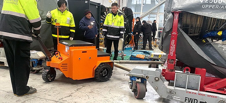 Congratulations to Airline Company on successful cargo pickup with an on-site demonstration of the tow tractor's capabilities!